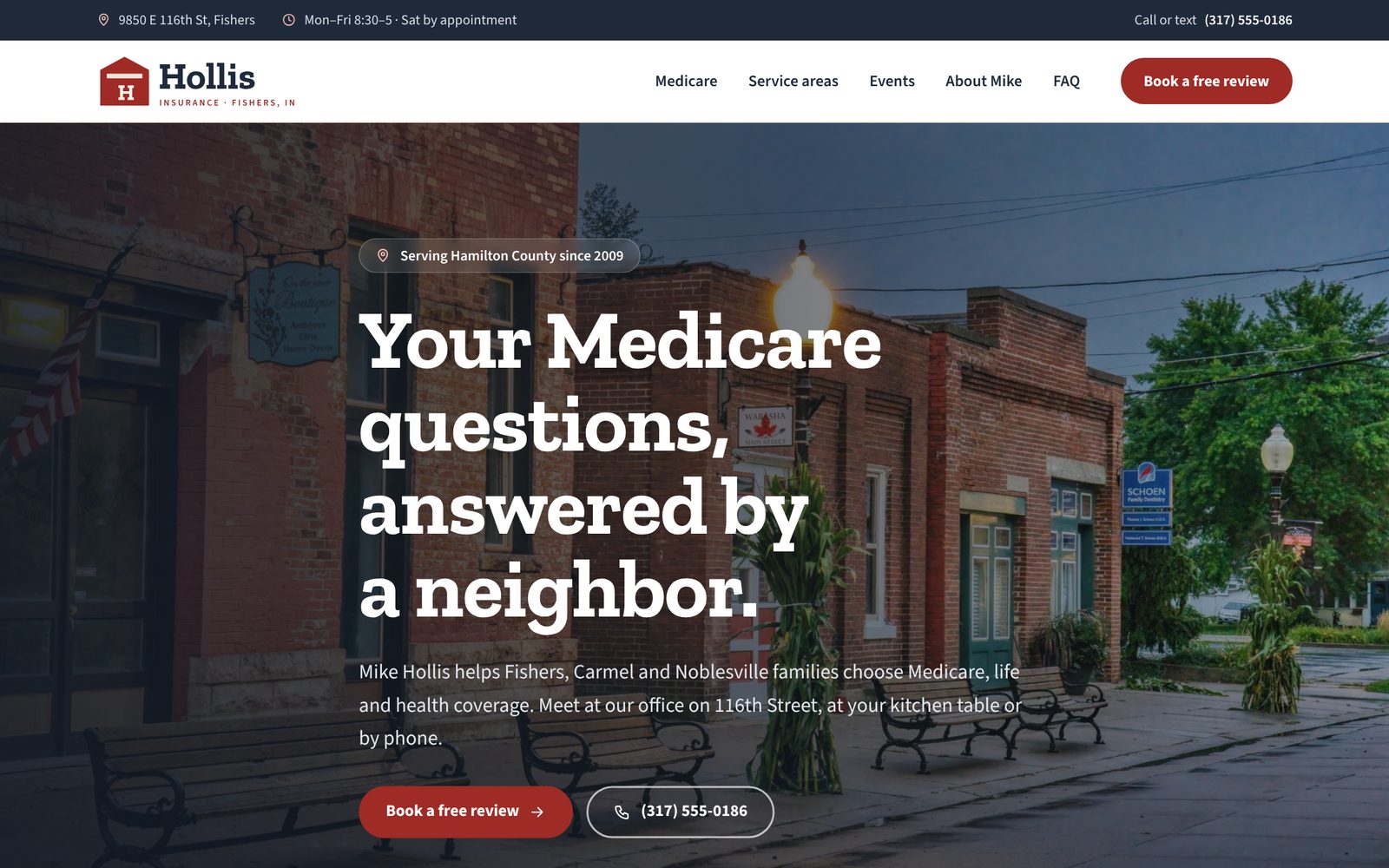 After: the redesigned Hollis Insurance website